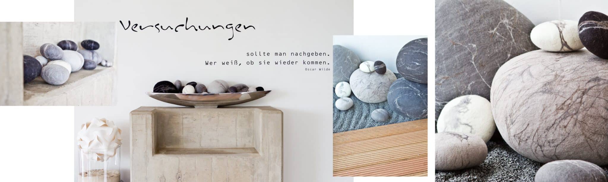 Produkt Fotografie Design mit glatten Steinen im Fotostudio von Miriam Merkel